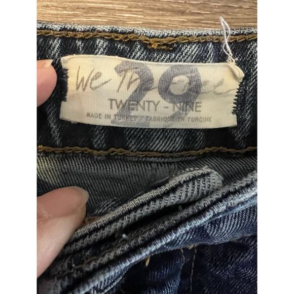 Free People Women Jeans Butterfly Buttons Distressed Hem High Waist Sz 29 - Picture 3 of 7